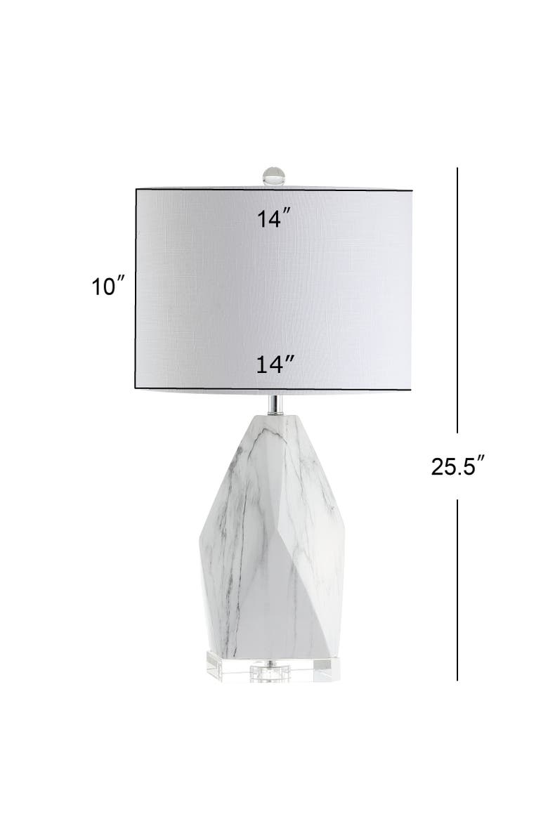 JONATHAN Y Oslo Ceramic Marble/Crystal LED Table Lamp, Alternate, color, White