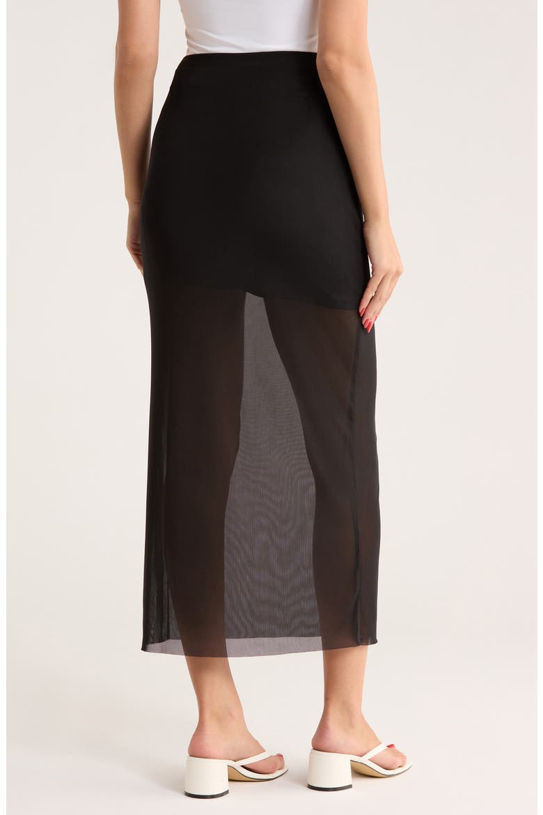 Mesh Midi Skirt, Alternate, color, BLACK