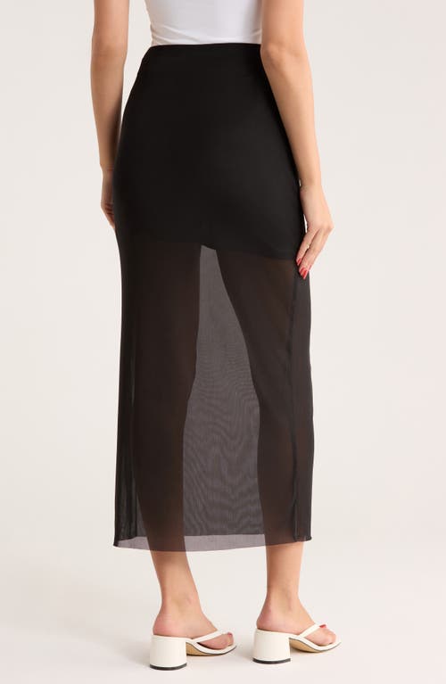 Leith Mesh Midi Skirt In Black