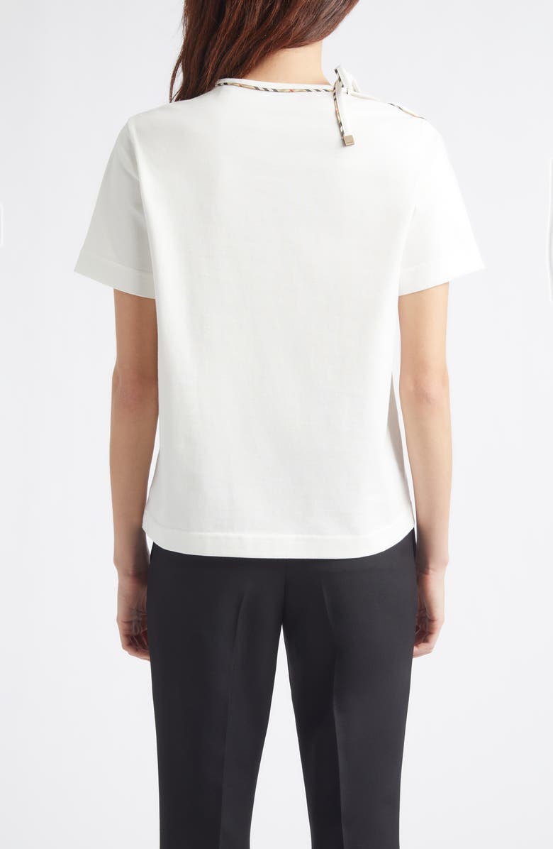 Burberry Frankie Bow Tie Cotton T-Shirt, Alternate, color, Chalk