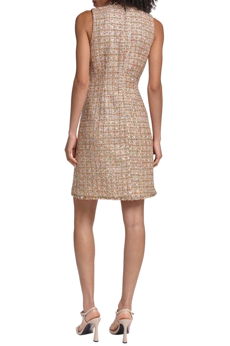 Metallic Tweed Sheath Minidress, Alternate, color, GOLD MULTI
