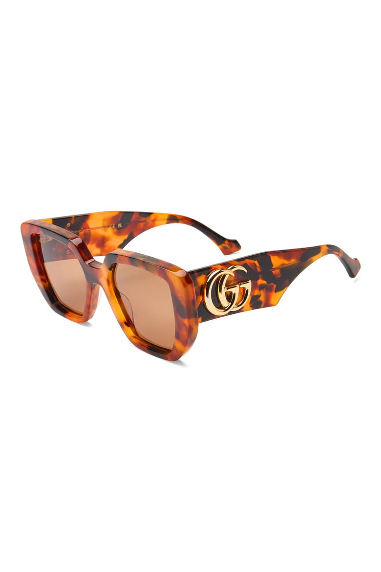 54mm Rectangular Sunglasses, Alternate, color, HAVANA HAVANA BROWN