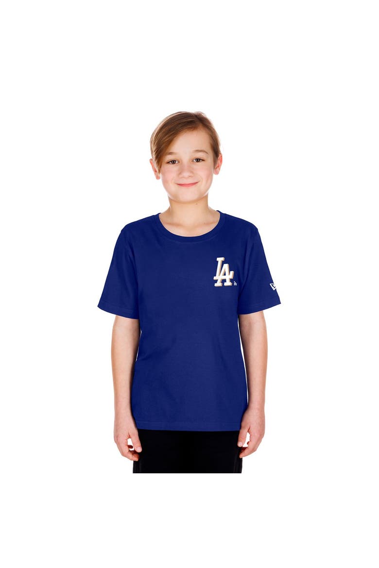 Youth New Era Royal Los Angeles Dodgers Cartoon Logo T-Shirt, Main, color, Royal