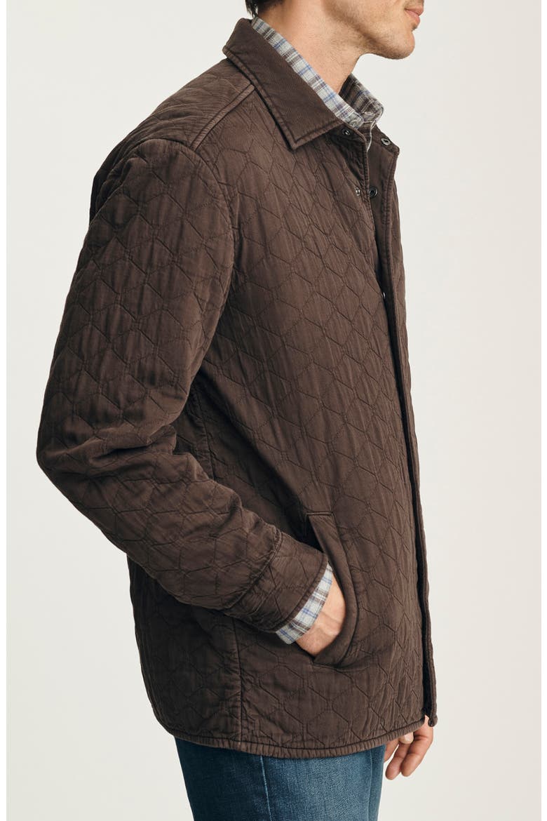 Quilted Overshirt, Alternate, color, BROWN