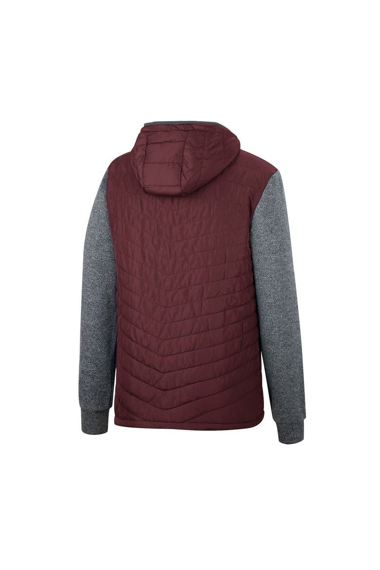 Men's Colosseum Maroon/Charcoal Arizona State Sun Devils Course Herringbone Full-Zip Hoodie, Alternate, color, Maroon