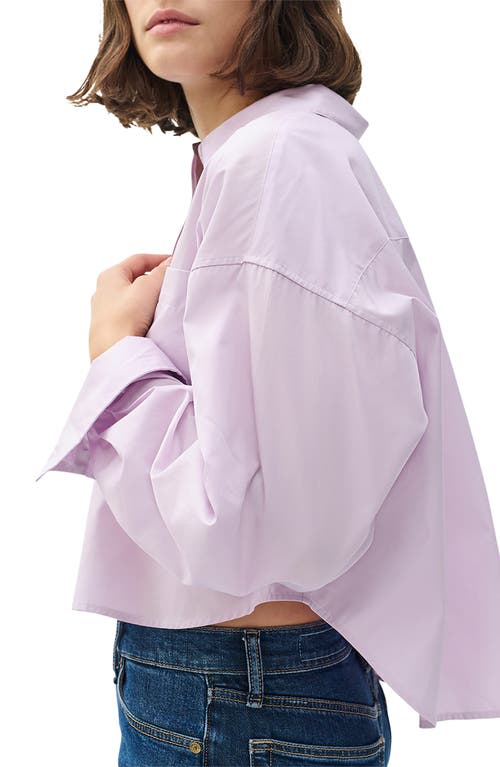 Rag & Bone Marin Crop Cotton Button-up Shirt In Pink