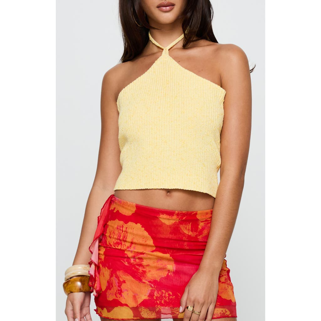 Princess Polly Runaway Baby Knit Halter Top In Brown