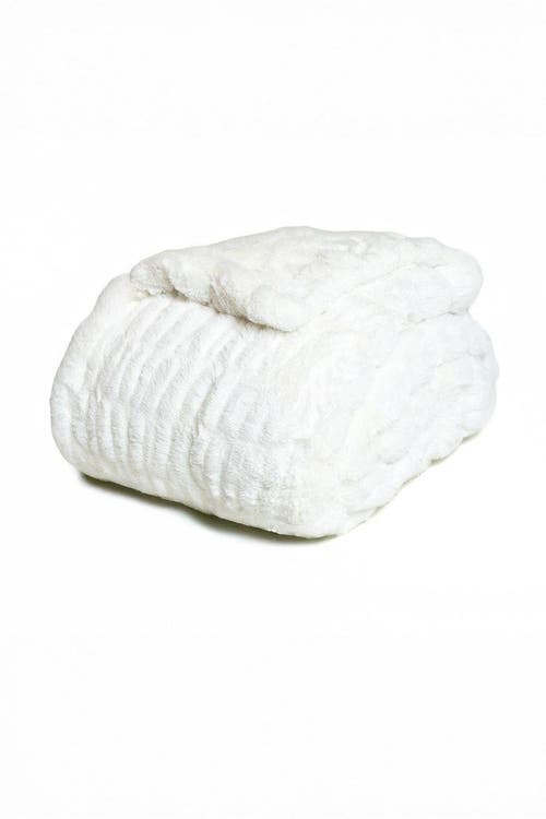 Sea To Me Blankets La Escapade Faux Fur Throw Blanket In White