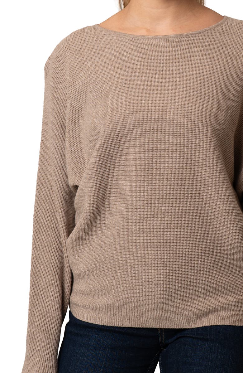 CYRUS Yummy Dolman Waffle Knit Sweater, Alternate, color, Buckskin Heather