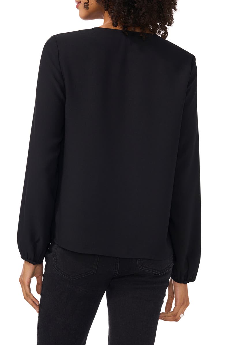 Vince Camuto Rhinestone V-Neck Top, Alternate, color, 