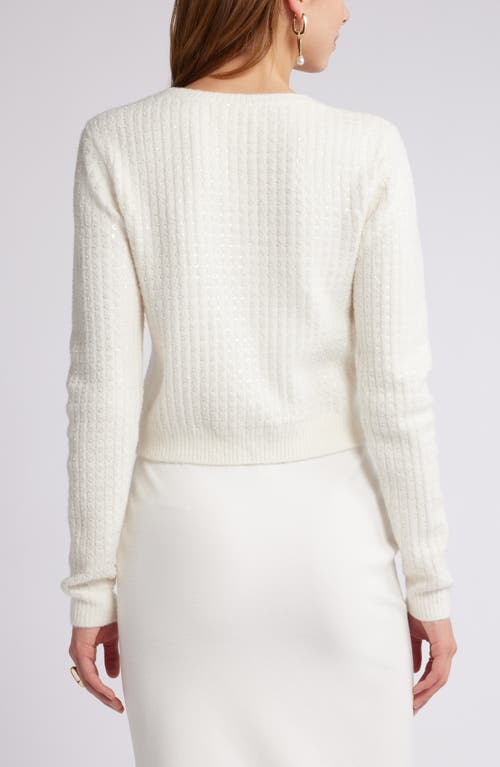 OPEN EDIT OPEN EDIT SEQUIN CREWNECK SWEATER 