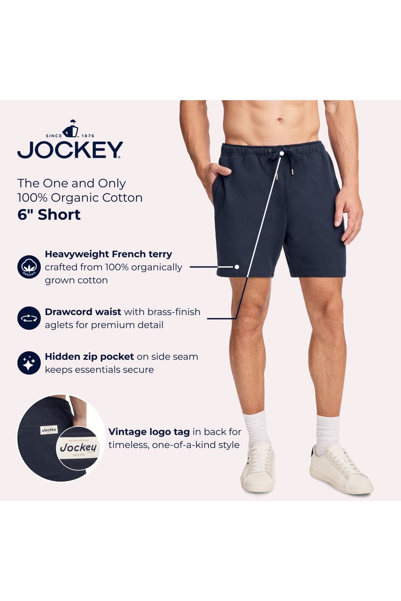Mens The One and Only 100% Organic Cotton 6" Short, Alternate, color, Jockey Blue