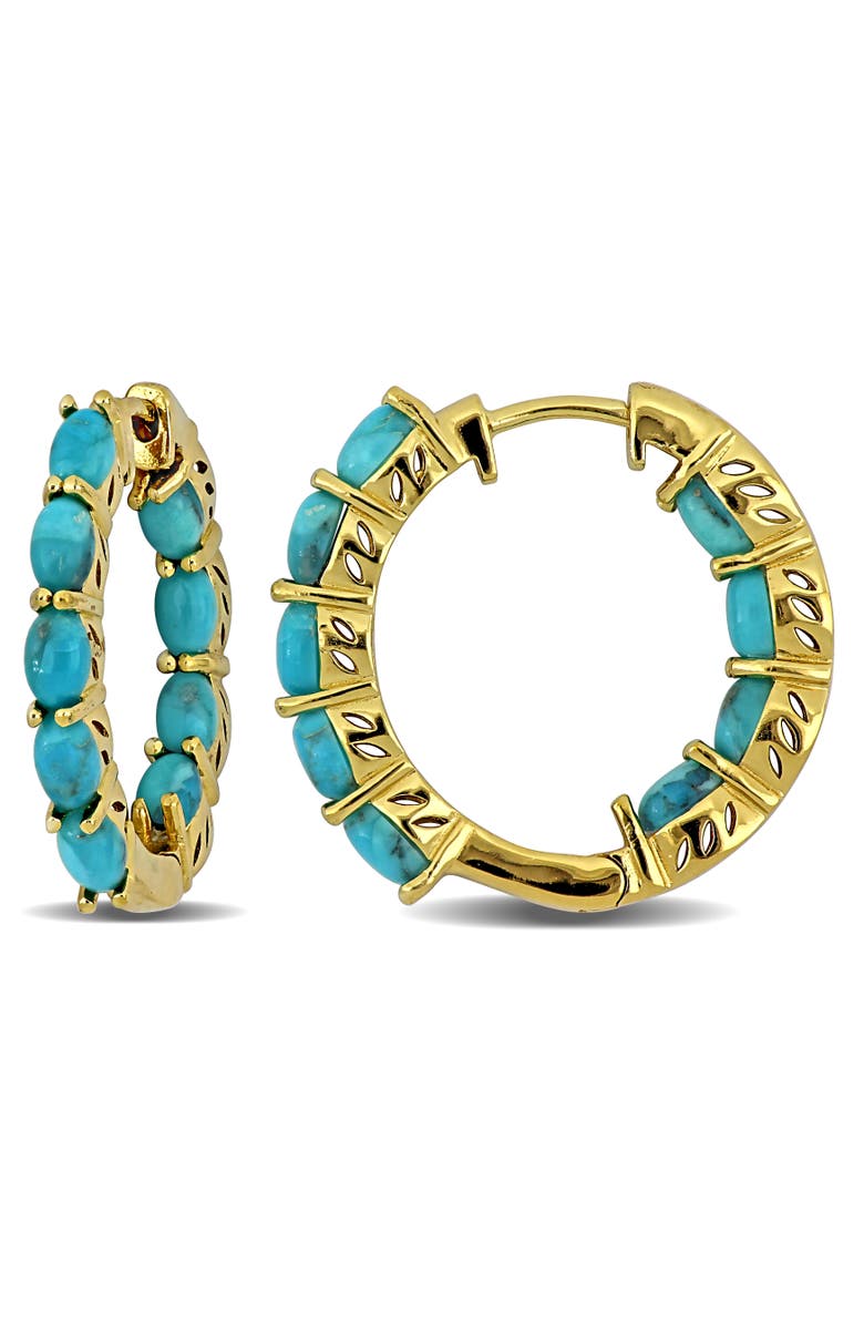Julianna B. Composite Turquoise Hoop Earrings, Main, color, Turquoise