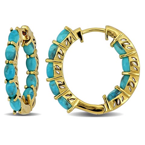 Composite Turquoise Hoop Earrings
