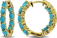 Julianna B. Composite Turquoise Hoop Earrings