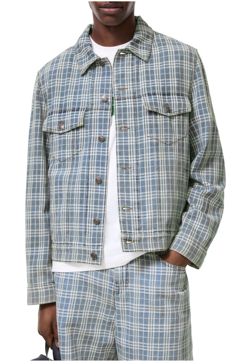 Check Denim Jacket, Main, color, Light indigo blue