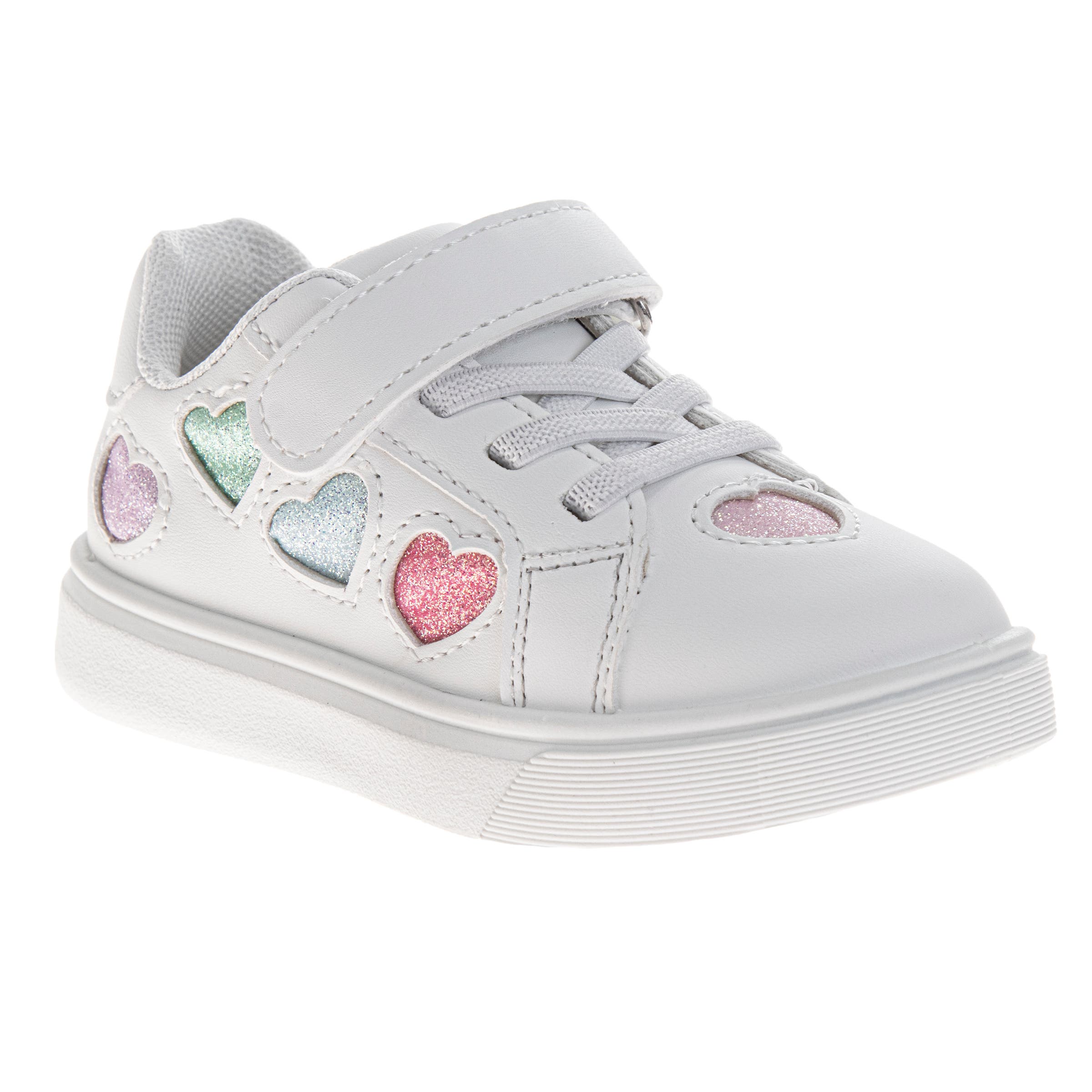 Kensie Girl Sneaker Girls, Main, color, White/Silver