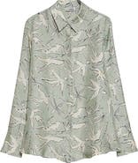 Altuzarra Chika Bird Print Silk Button-Up Shirt