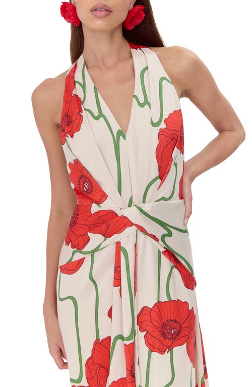 ADELYN RAE ADELYN RAE ROSALYN ABSTRACT ROSE PRINT MAXI DRESS 