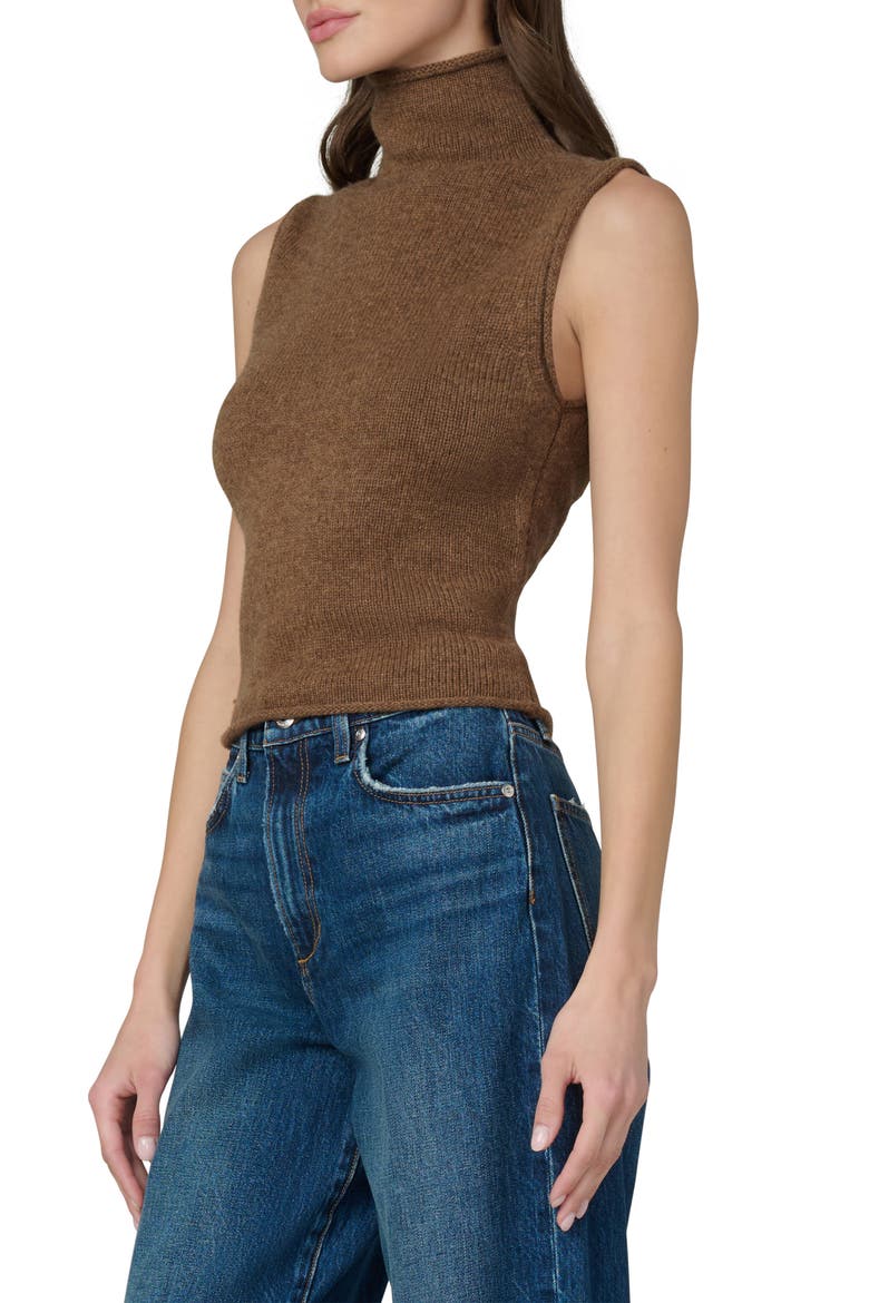 Stevie Sleeveless Wool & Yak Hair Sweater, Alternate, color, CINNAMON