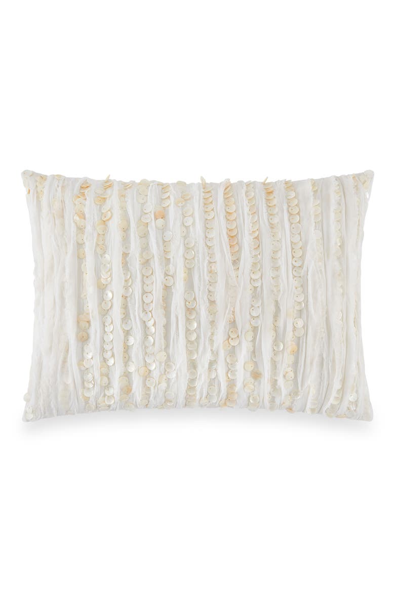 Flutter Sequin Accent Pillow, Main, color, IVORY