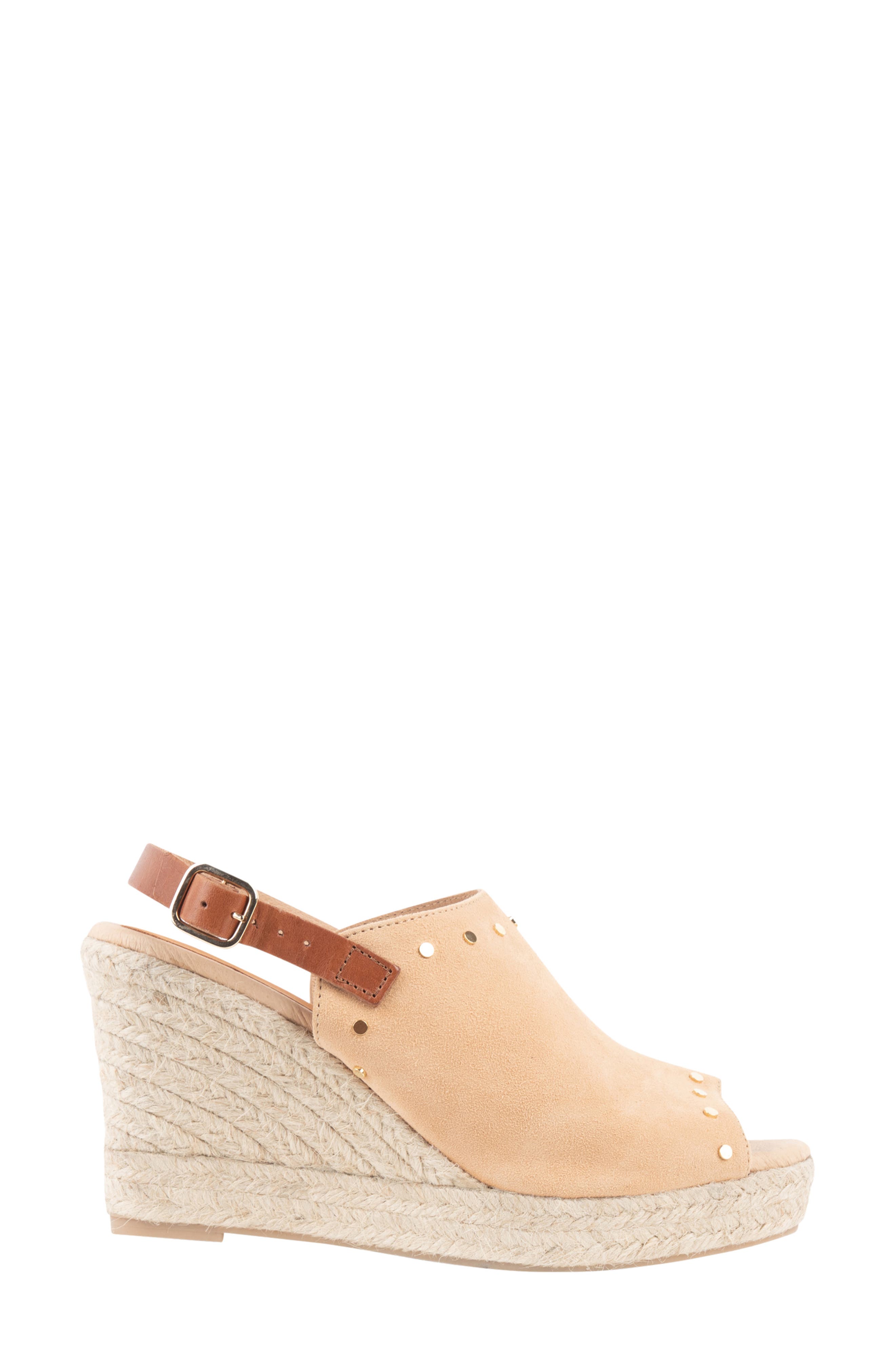 patricia green Rock Star Espadrille Wedge Sandal, Alternate, color, Camel