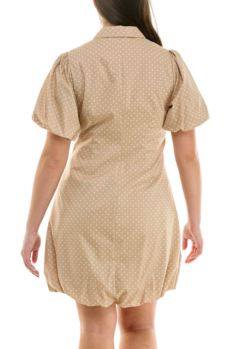 Short Sleeve Bubble Hem Cotton Poplin Shirtdress, Alternate, color, OVERCAST/WHITE