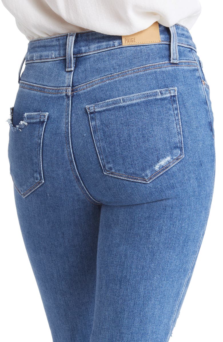 PAIGE Cindy Ripped High Waist Crop Straight Leg Jeans, Alternate, color, 