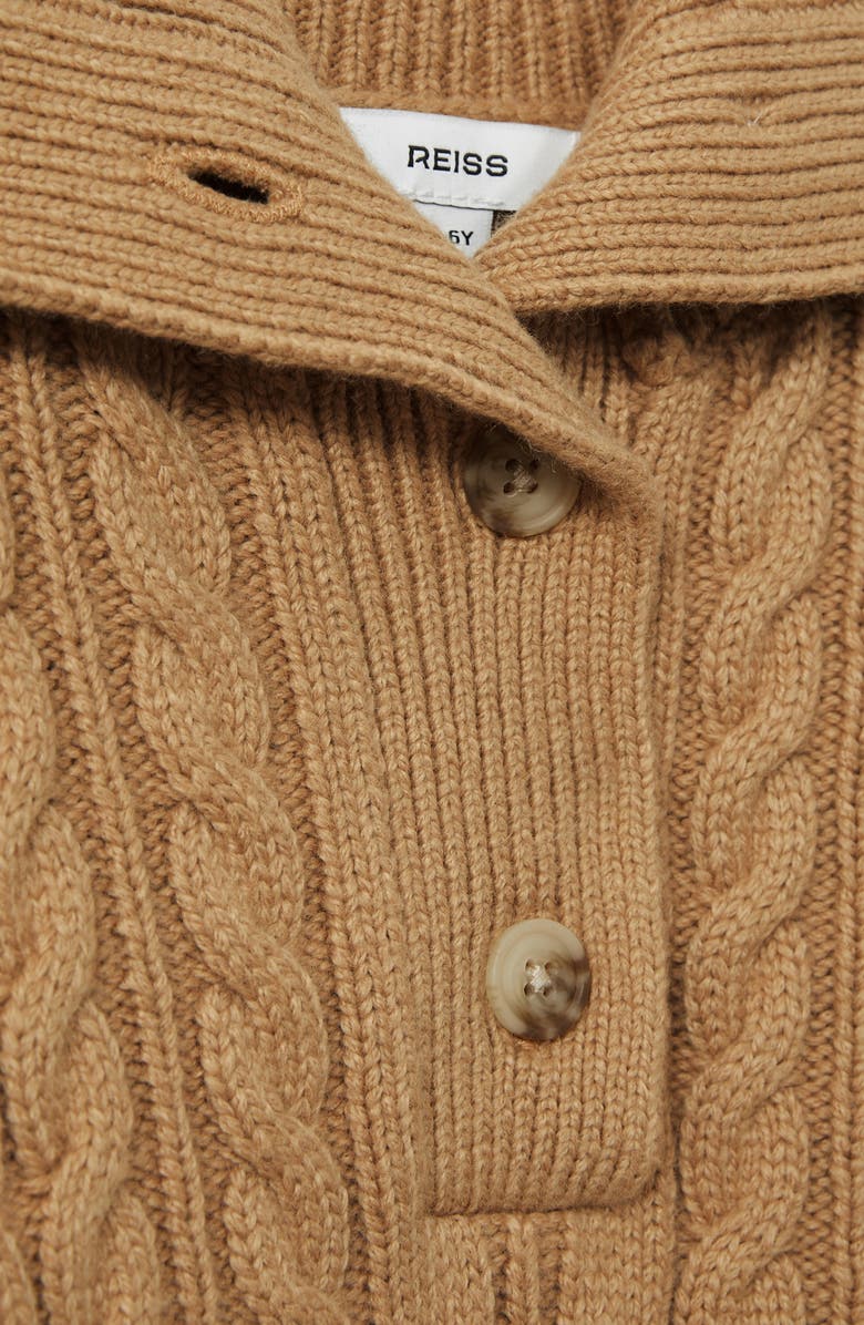 Reiss Kids' Etta Sr. Cable Knit Shawl Collar Sweater, Alternate, color, 