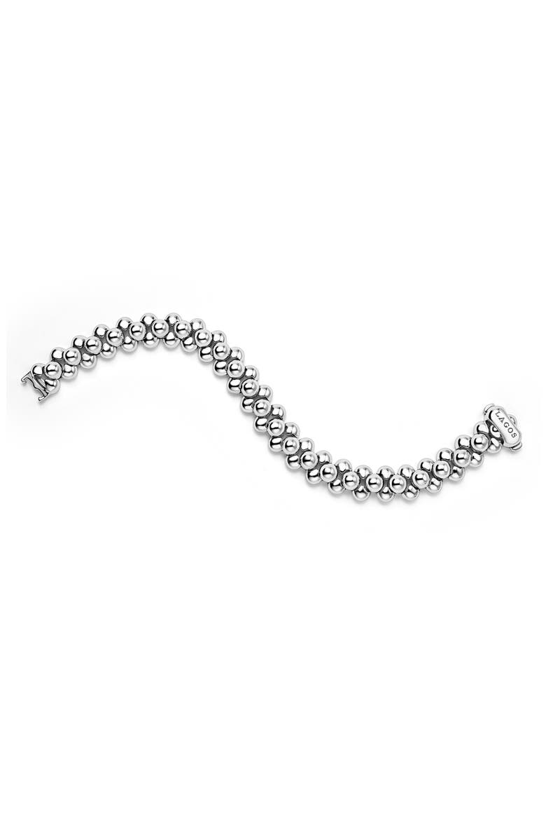 Caviar Bubbly Three-Row Beaded Statement Bracelet, Alternate, color, STERLING SILVER