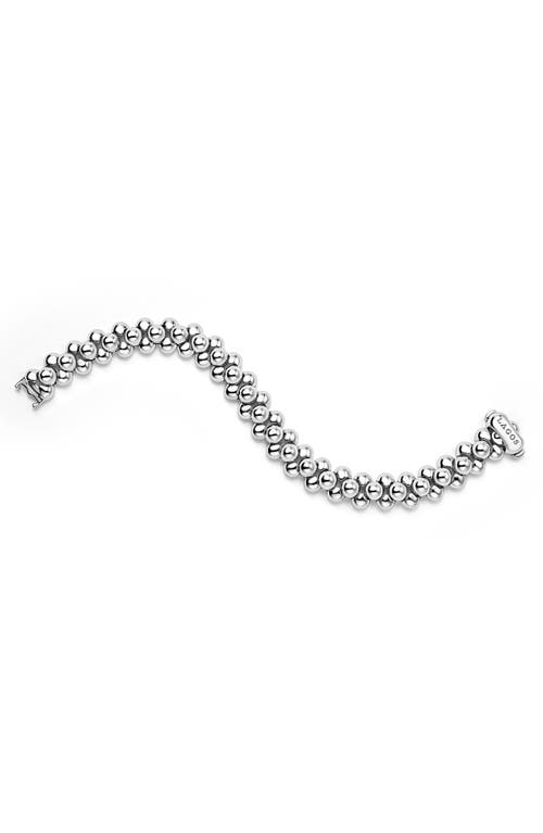 Lagos Sterling Silver Caviar Bubbly Bead Cluster Statement Bracelet In Metallic