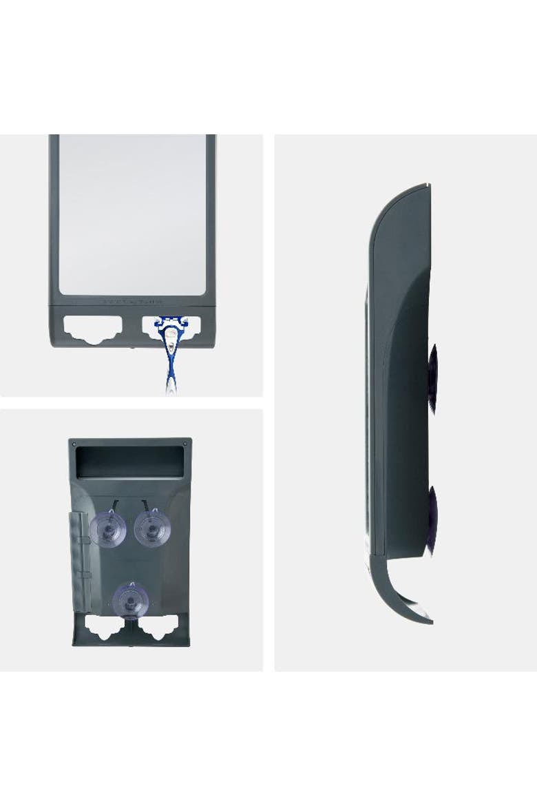 Fogless Shower Mirror with Razor Holder & Squeegee, Alternate, color, Gray