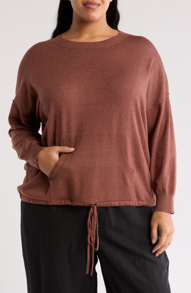 MAX STUDIO Drawstring Sweater, Main, color, Cocoa