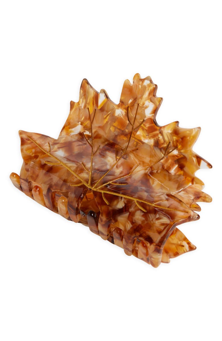 Solar Eclipse Maple Leaf Hair Clip, Main, color,