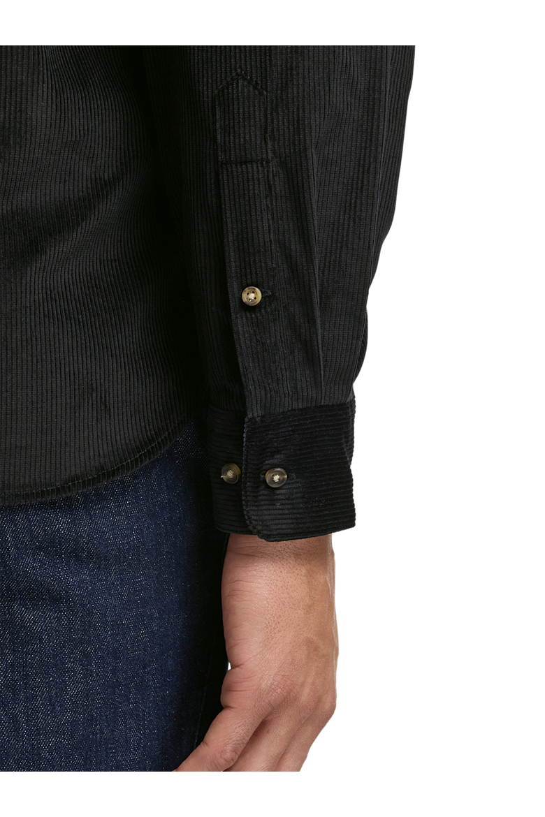 Slim Fit Cotton Corduroy Casual Shirt, Alternate, color, Black