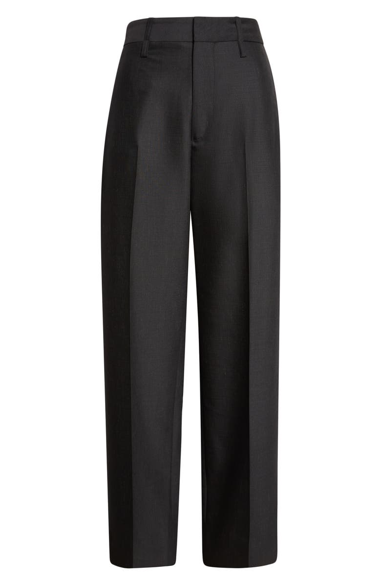 Victoria Beckham Curved Leg Virgin Wool Blend Suiting Pants, Main, color, Black