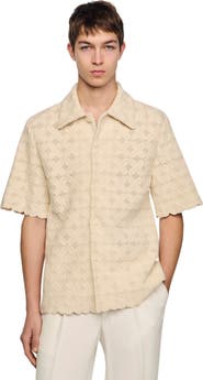 SANDRO Cotton broderie anglaise shirt