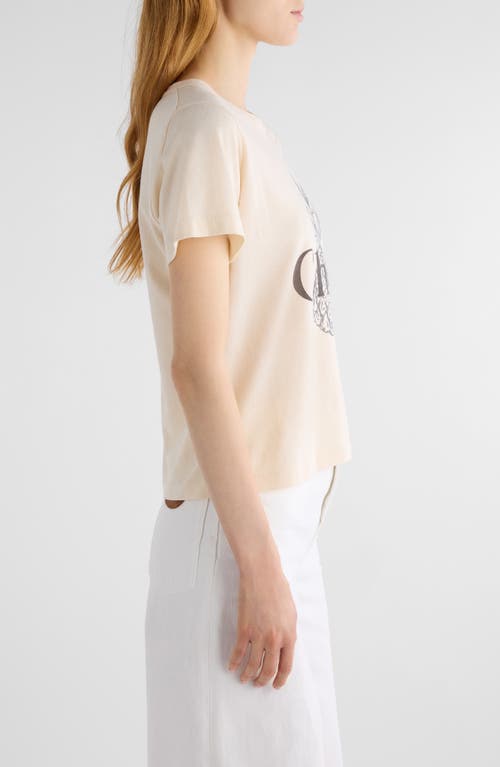Chloé Pink Crewneck T-shirt With Maxi Logo Print On The Front In Cotton Woman In Neutral