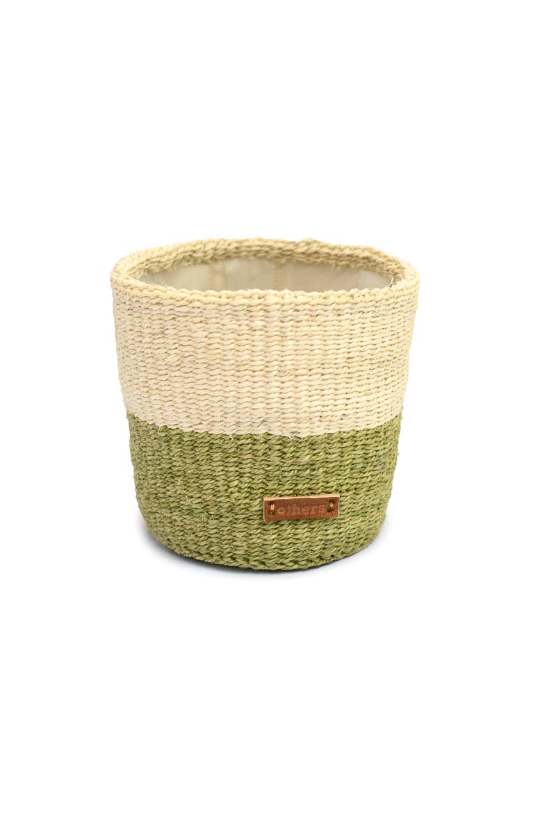 Striped Flower Pot, Main, color, Green