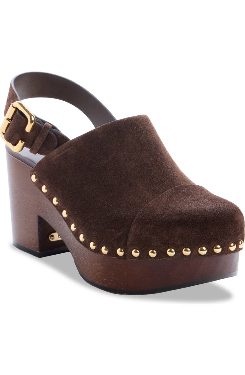 Chloé Jeannette Slingback Platform Clog, Main, color, Chocolate Brown