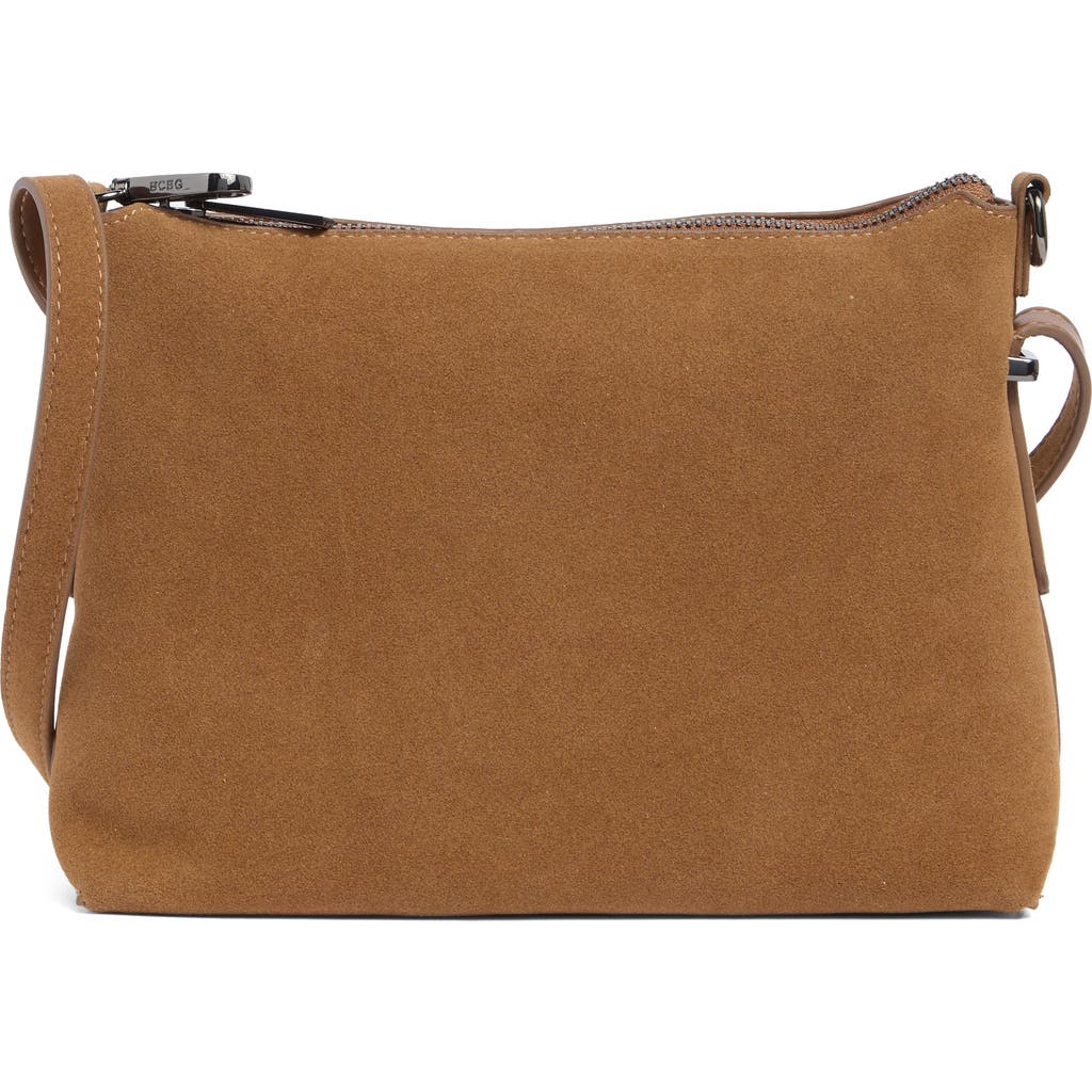 Bcbg Faux Suede Hobo Shoulder Bag In Caramel