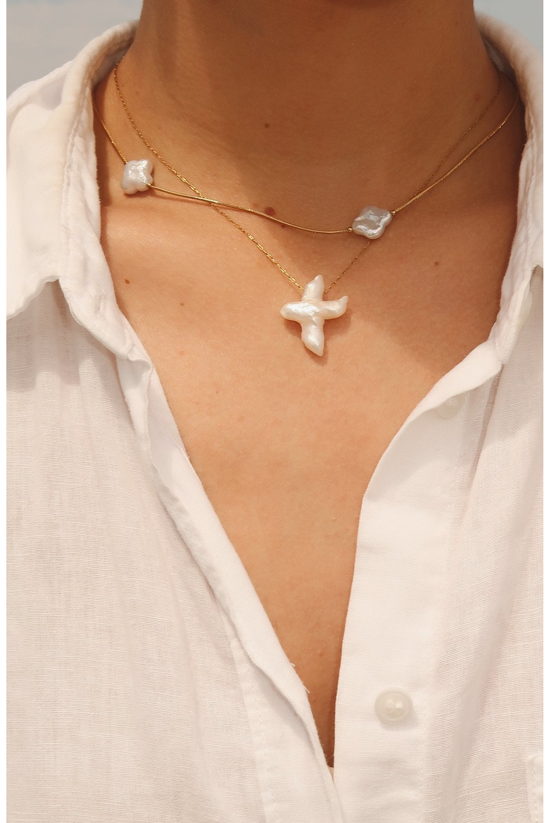 Clover Chain Necklace, Alternate, color, Gold