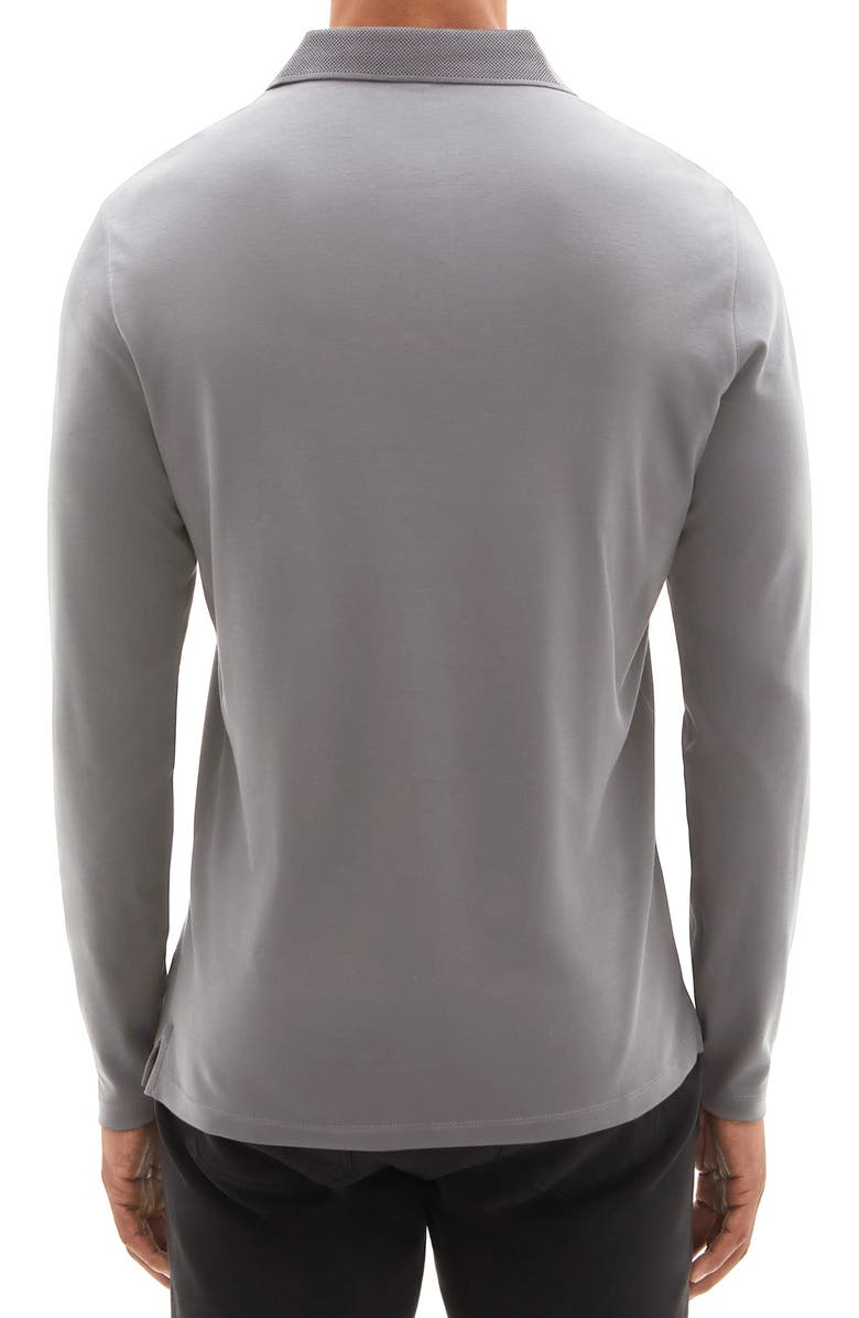 Robert Barakett Georgia Long Sleeve Polo, Alternate, color, Griffin Grey