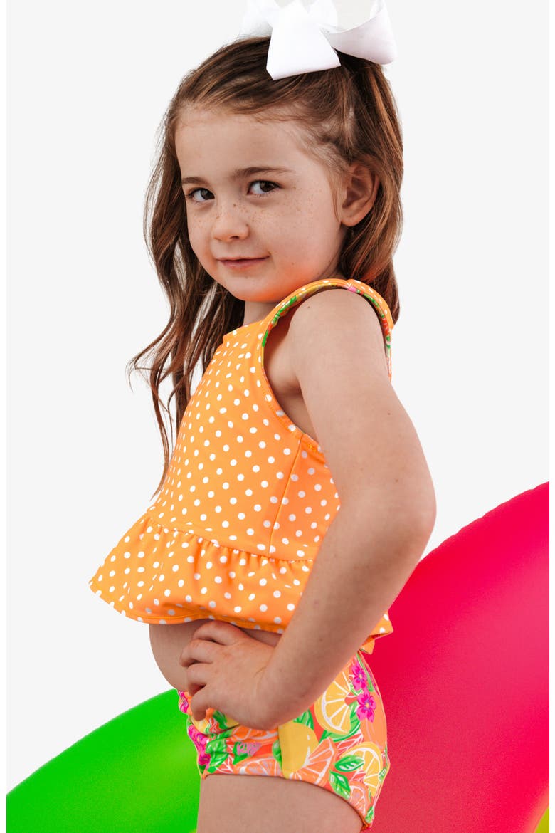 Kids' Neon Squeeze Reversible Two-Piece Swimsuit, Alternate, color, YELLOW