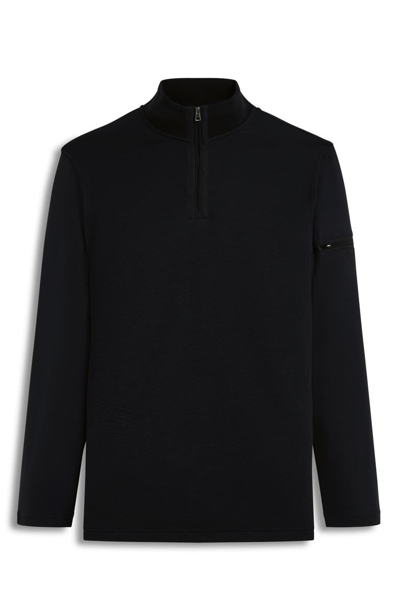 Bugatchi Quarter Zip Pullover, Alternate, color, Caviar