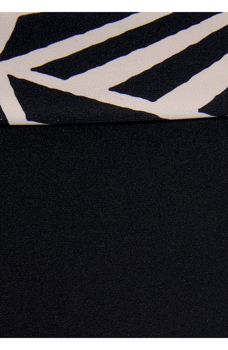 LASCANA Geometric Print Fold Over Bikini Bottom, Alternate, color, Black & Ivory