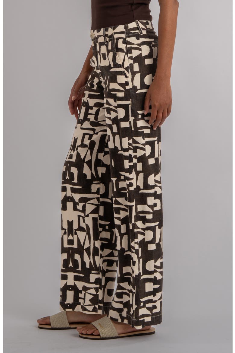 Meg Print High Waist Wide Leg Pants, Alternate, color, CHOCOLATE