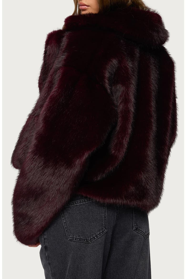 Kamilah Oversize Faux Fur Coat, Alternate, color, WINE