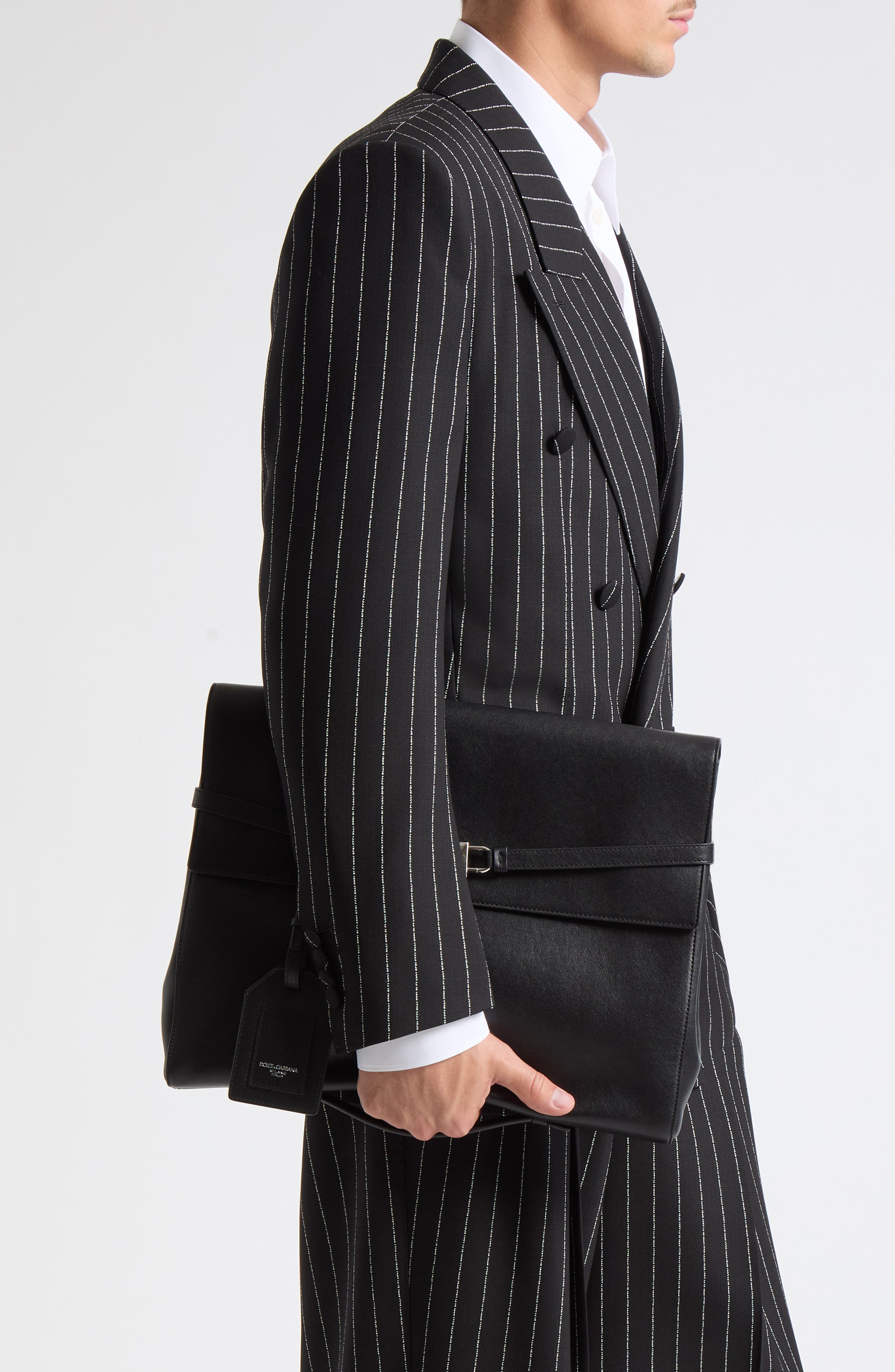 Calfskin Leather Wallet, Alternate, color, BLACK
