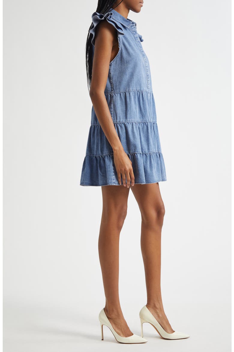 Jem Tiered Denim Minidress, Alternate, color, LIGHT CHAMBRAY